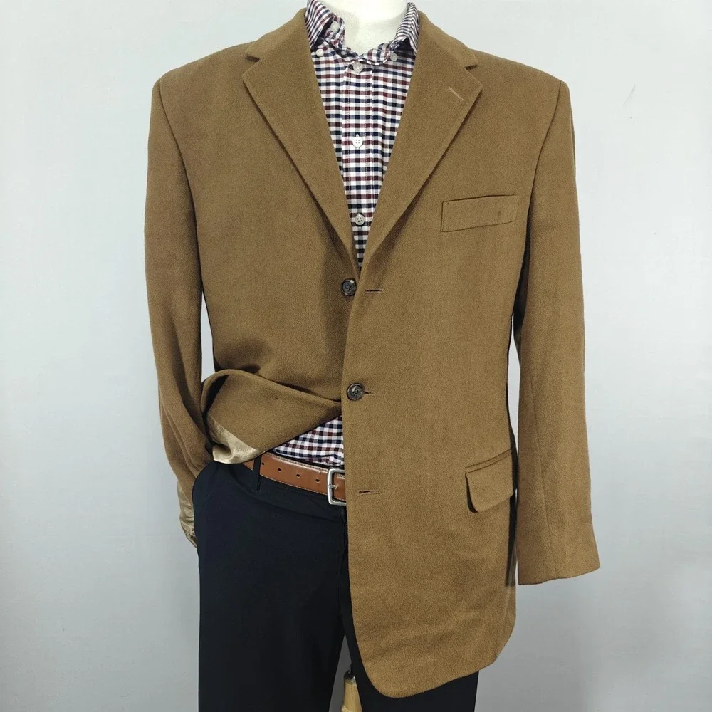 Emanuel Ungaro Men's Sport Coat Blazer Three Button‎ Flannel Cashmere Size 44R
